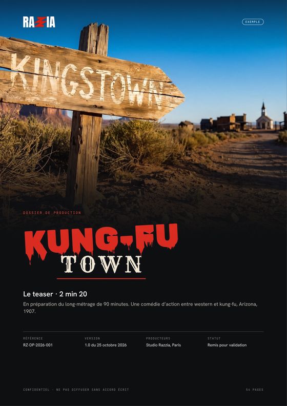Couverture du dossier de production de Kung-Fu Town